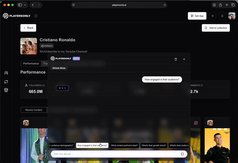 AI agent interface